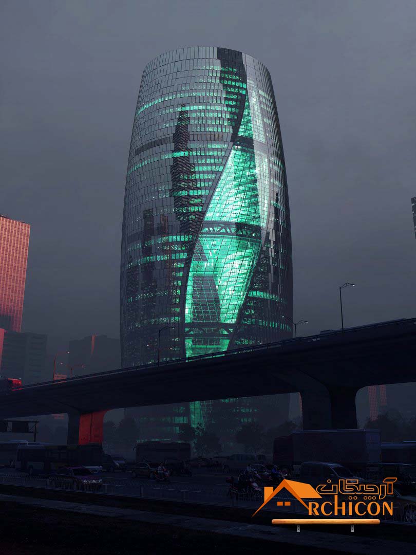 طرح معماری برج تجاری