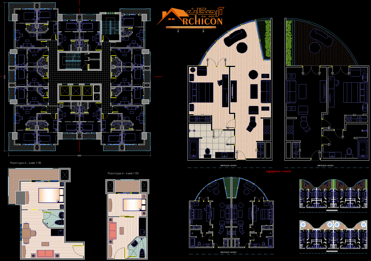نقشه های معماری هتل